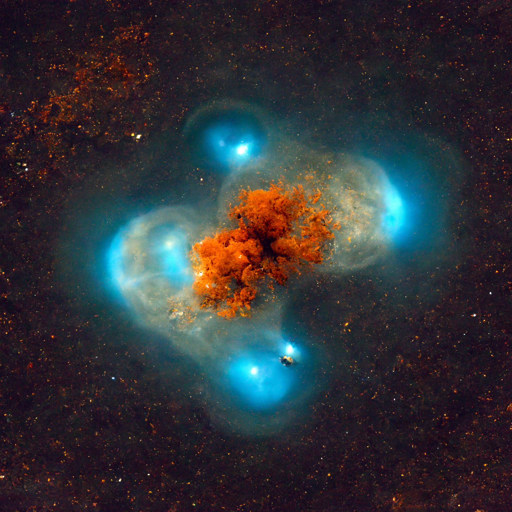 colliding neutron stars in galactic nebula